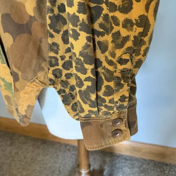 Anthropologie Pilcro Camo Leopard Jacket Sz XLP Utility Shacket Streetwear Style - Picture 8 of 15